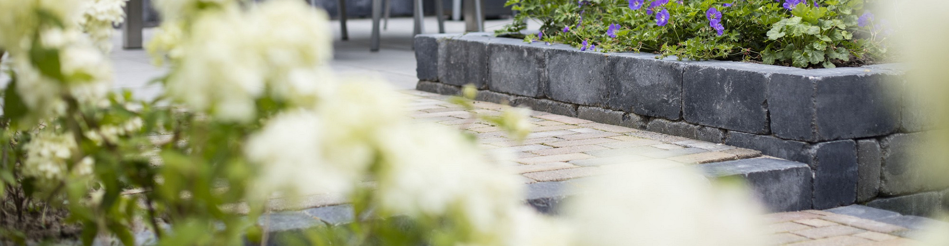 plantenbakken in natuurlijke tuin