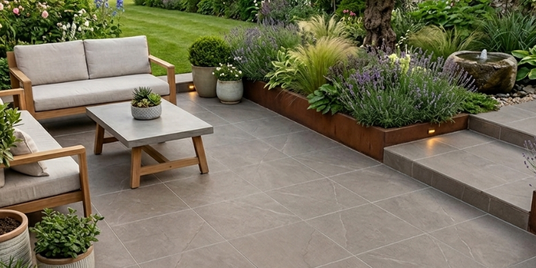Outdoor Keramiek Tegel Uni Light Brown 60x60x3