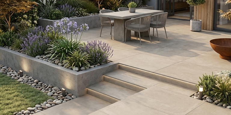 Outdoor Keramiek Tegel Uni Taupe 60x60x3