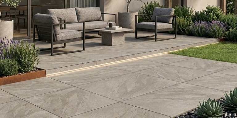 Keramiek Tegel Stones Slate Piombo 100x100x2 cm
