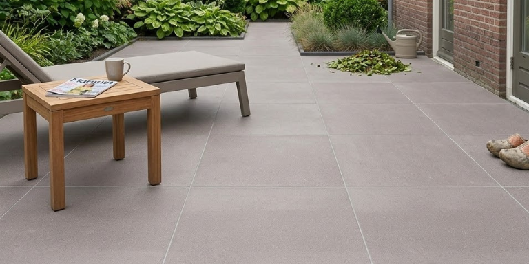 GeoCeramica Solid Stone Grey 90x90x4 cm