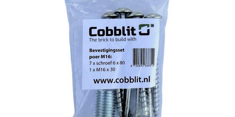 Bevestigingsset poer M16 voor de Cobblit koppelstuk