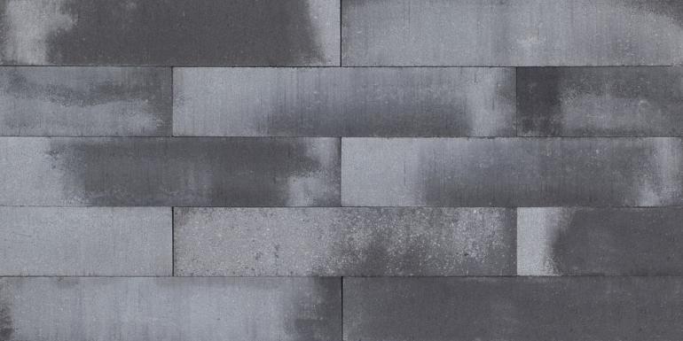 Patioblok Strak Grijs/Zwart 60x12x12 cm