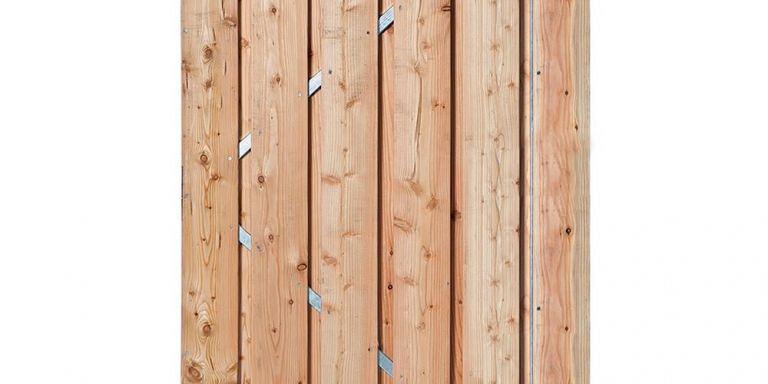 Tuindeur Alphen Douglas Op Verstelbaar Stalen Frame 16x140mm 195x100cm incl. RVS inbouwslotset SKG* RVS Geschroefd