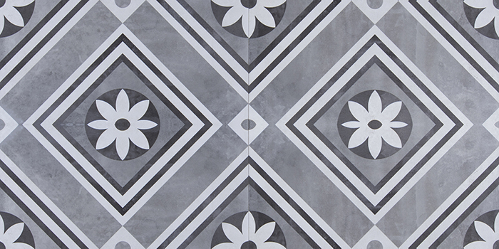 GeoCeramica Concreet Flower Decorate 60x60x4 cm
