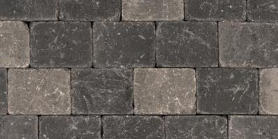 Metro Trommelsteen Grijs-Zwart 15x20x6 cm