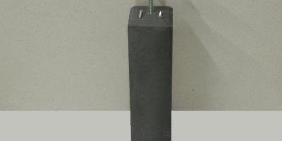 Betonpoer antraciet 15x15x58 cm met facetrand inclusief draadstang 16mm