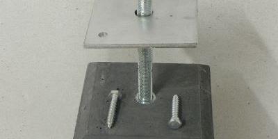 Betonpoer antraciet 15x15x58 cm met facetrand inclusief draadstang 16mm