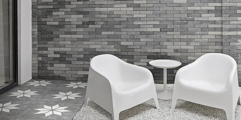 GeoCeramica Blooming Black Base 60x60x4 cm