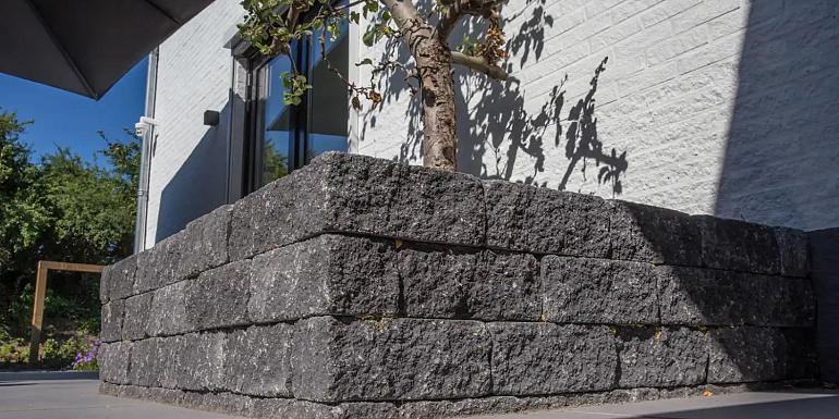 Wallblock Tumbled Antraciet 12x12x30 cm