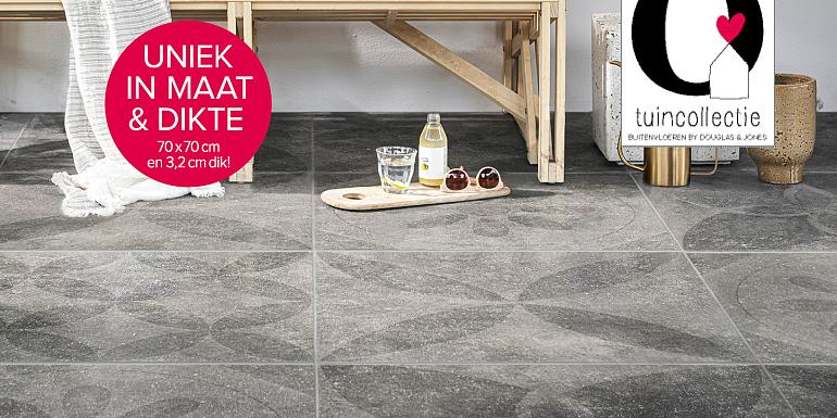 D&J Solostone 3.0 Decoren Hormigon Flower Antracite 90x90x3 cm
