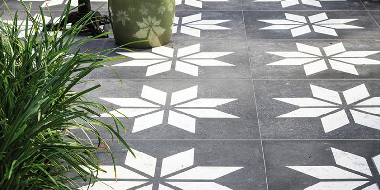 Solostone vtwonen Decoren Belgian Stone Star White 70x70x3,2 cm