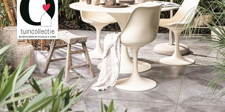 D&J Solostone 3.0 Decoren Hormigon Flower Antracite 90x90x3 cm