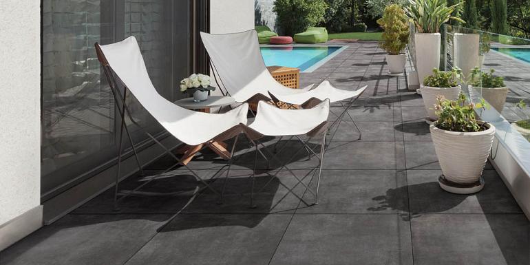 GeoCeramica Flow Black 80x80x4 cm