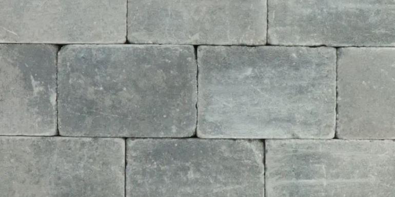 Metro Trommelsteen Grijs-Zwart 20x30x6 cm