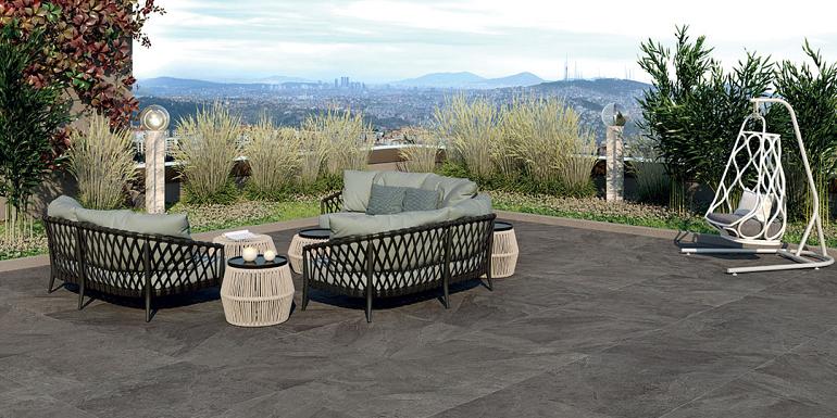 Keramiek Tegel Stones Slate Antracite 60x60x2 cm