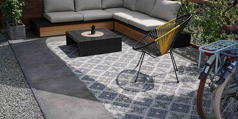 Outdoor Keramiek Tegel Uni Warm Grey 60x60x3 cm
