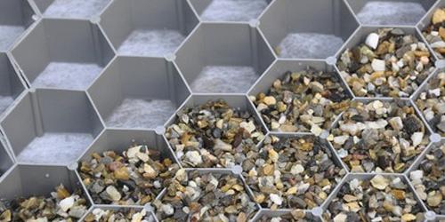 Visiegravel / Grindmatten 160x120x3 cm Grijs (opritbestendig)