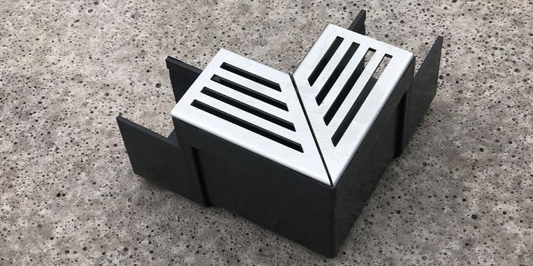ACO Slimline hoekstuk met aluminium rooster