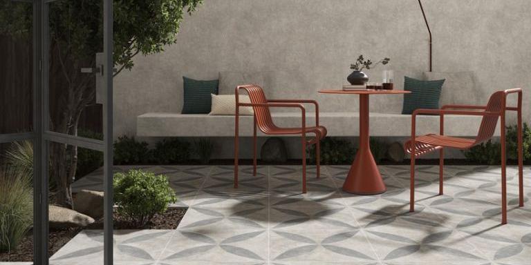 GeoCeramica Ambiente Greige Flower 60x60x4