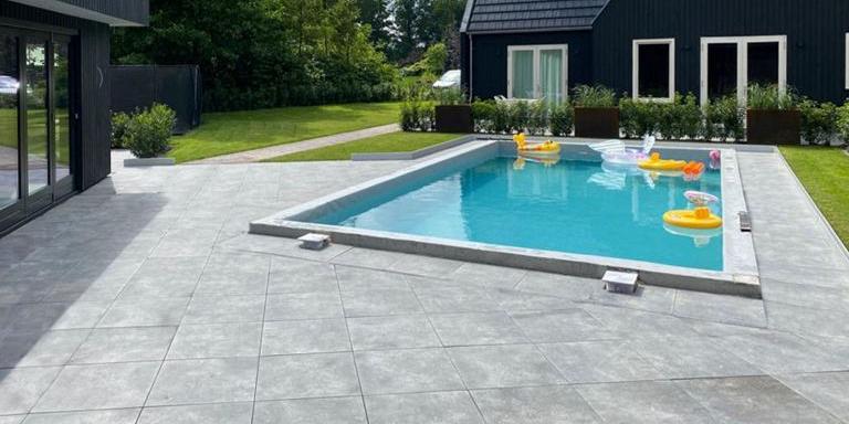Outdoor Keramiek Tegel Uni Warm Grey 60x60x3 cm