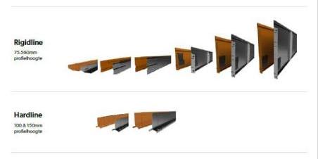 Straightcurve Rigidline Cortenstaal 240x2160 mm