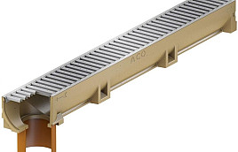 Euroline goot 100cm H60 incl. verzink rooster en onderuit loop Ø110