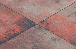 Metro Tegel Carre Nero Rosso 50x50x5 cm