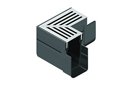 ACO Slimline hoekstuk met aluminium rooster
