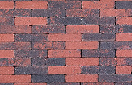 Kobblestones Rood-Zwart Waalformaat 20x5x7 cm