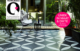Solostone vtwonen Decoren Belgian Stone Flower White 70x70x3,2 cm