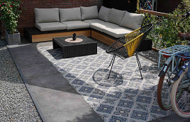 Outdoor Keramiek Tegel Uni Warm Grey 60x60x3 cm