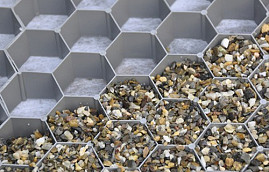Visiegravel / Grindmatten 160x120x3 cm Grijs (opritbestendig)