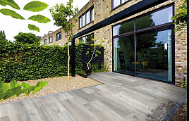 GeoCeramica Burrasca Wood Biloba Grey 30x120x4 cm