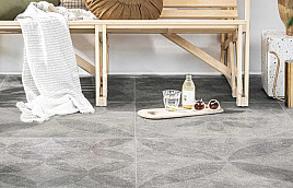 Solostone vtwonen Decoren Hormigon Flower Antracite 70x70x3,2 cm