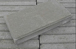 Tegel 15x30x4,5 cm grijs met deklaag